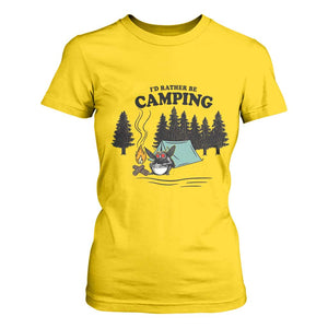 Mothman T Shirt For Women Id Rather Be Camping Funny Cryptid Gift TS12 Daisy Print Your Wear