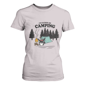 Mothman T Shirt For Women Id Rather Be Camping Funny Cryptid Gift TS12 Ice Gray Print Your Wear