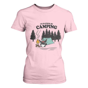 Mothman T Shirt For Women Id Rather Be Camping Funny Cryptid Gift TS12 Light Pink Print Your Wear