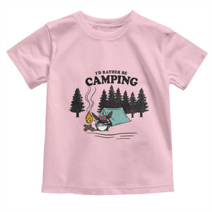 Mothman Toddler T Shirt Id Rather Be Camping Funny Cryptid Gift TS12 Light Pink Print Your Wear
