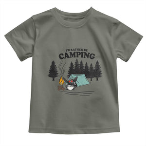 Mothman Toddler T Shirt Id Rather Be Camping Funny Cryptid Gift TS12 Military Green Print Your Wear
