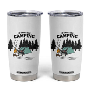 Mothman Tumbler Cup Id Rather Be Camping Funny Cryptid Gift TS12 White Print Your Wear