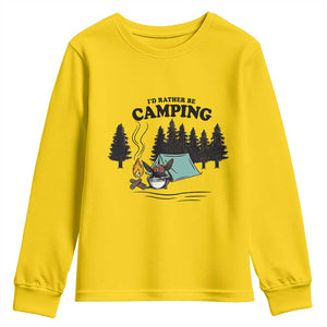 Mothman Youth Sweatshirt Id Rather Be Camping Funny Cryptid Gift TS12 Daisy Print Your Wear