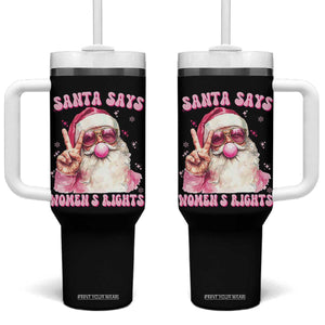 Funny Santa Says Womens Rights Tumbler With Handle Feminist Activist Christmas Gift - Print Your Wear