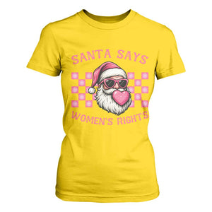Funny Feminist Activist Christmas T Shirt For Women Santa Says Womens Rights - Print Your Wear