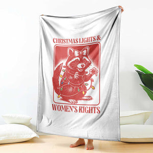 Christmas Lights And Womens Rights Throw Blanket Raccoon Female Rage Holiday Gift TS12 Print Your Wear