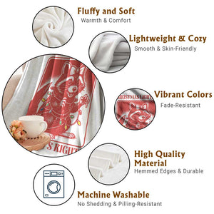 Christmas Lights And Womens Rights Throw Blanket Raccoon Female Rage Holiday Gift TS12 Print Your Wear