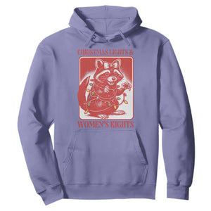 Christmas Lights And Womens Rights Hoodie Raccoon Female Rage Holiday Gift TS12 Violet Print Your Wear