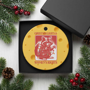 Christmas Lights And Womens Rights Ceramic Ornament Raccoon Female Rage Holiday Gift TS12 1pc Yellow Cheese Print Your Wear