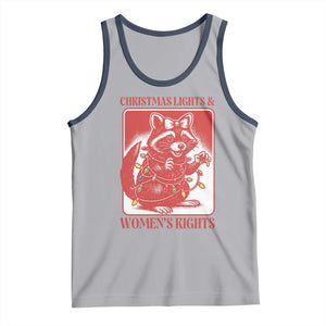 Christmas Lights And Womens Rights Tank Top Raccoon Female Rage Holiday Gift TS12 Athletic Heather Navy Print Your Wear