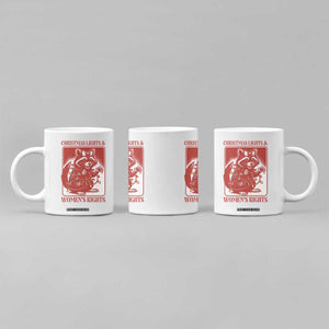 Christmas Lights And Womens Rights Coffee Mug Raccoon Female Rage Holiday Gift - Print Your Wear