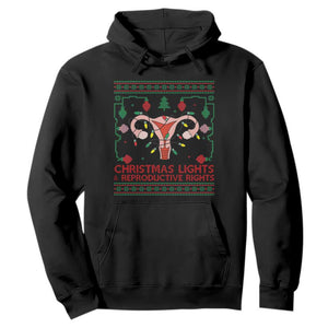 Christmas Lights And Reproductive Rights Hoodie Xmas Feminist Supporter Gift TS12 Black Print Your Wear