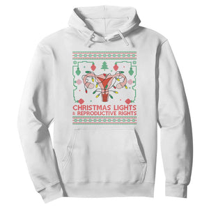 Christmas Lights And Reproductive Rights Hoodie Xmas Feminist Supporter Gift TS12 White Print Your Wear