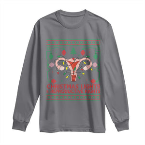 Christmas Lights And Reproductive Rights Long Sleeve Shirt Xmas Feminist Supporter Gift TS12 Charcoal Print Your Wear