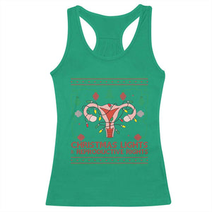 Christmas Lights And Reproductive Rights Racerback Tank Top Xmas Feminist Supporter Gift TS12 Irish Green Print Your Wear