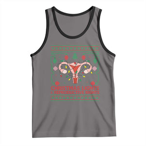 Christmas Lights And Reproductive Rights Tank Top Xmas Feminist Supporter Gift TS12 Deep Heather Black Print Your Wear