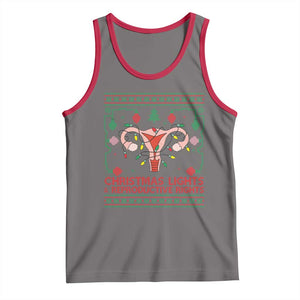 Christmas Lights And Reproductive Rights Tank Top Xmas Feminist Supporter Gift TS12 Deep Heather Red Print Your Wear