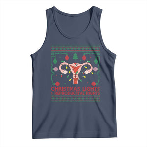 Christmas Lights And Reproductive Rights Tank Top Xmas Feminist Supporter Gift TS12 Navy Print Your Wear