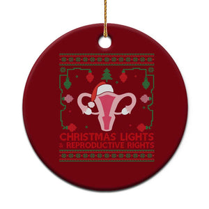 Christmas Lights And Reproductive Rights Ugly Christmas Ceramic Ornament Feminist Holiday Gift TS12 1pc Red Print Your Wear