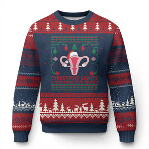 Christmas Lights And Reproductive Rights Ugly Xmas Ugly Christmas Sweater Feminist Holiday Gift TS12 Navy Red Print Your Wear