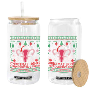 Christmas Lights And Reproductive Rights Ugly Christmas Glass Can Feminist Holiday Gift TS12 Print Your Wear