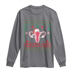 Christmas Lights And Reproductive Rights Ugly Christmas Long Sleeve Shirt Feminist Holiday Gift TS12 Charcoal Print Your Wear