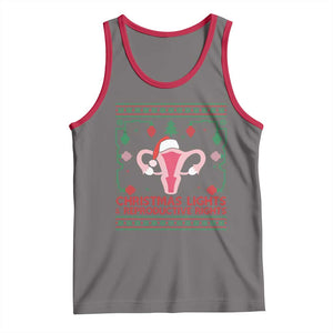 Christmas Lights And Reproductive Rights Ugly Christmas Tank Top Feminist Holiday Gift TS12 Deep Heather Red Print Your Wear