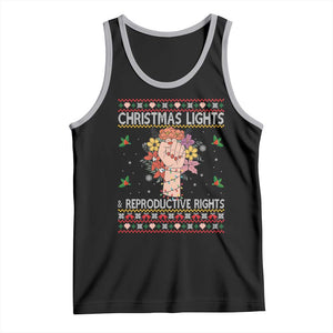 Funny Feminist Lights And Reproductive Rights Tank Top Ugly Christmas Gift TS12 Black Athletic Heather Print Your Wear