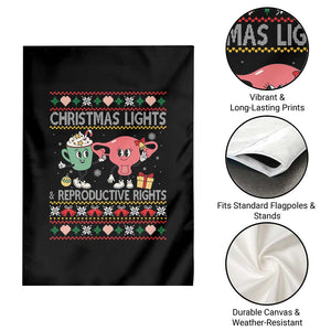 Funny Feminist Christmas Lights And Reproductive Rights Ugly Holiday Gift Garden Flag TS12 Print Your Wear