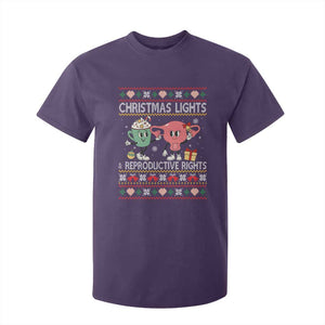 Funny Feminist Christmas Lights And Reproductive Rights Ugly Holiday Gift T Shirt For Kid TS12 Purple Print Your Wear