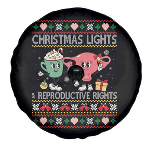 Funny Feminist Christmas Lights And Reproductive Rights Ugly Holiday Gift Spare Tire Cover TS12 Print Your Wear