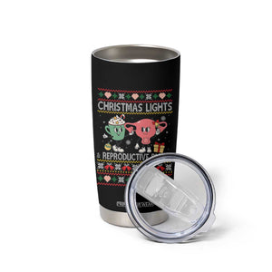 Funny Feminist Christmas Lights And Reproductive Rights Ugly Holiday Gift Tumbler Cup TS12 Print Your Wear