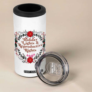 Holiday Lights And Reproductive Rights 4 in 1 Can Cooler Tumbler Funny Feminist Christmas Gift TS12 Print Your Wear