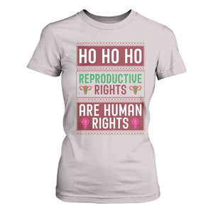 Funny Christmas Feminist Gift T Shirt For Women Reproductive Rights Are Human Rights TS12 Ice Gray Print Your Wear
