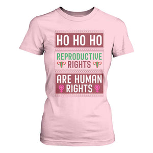 Funny Christmas Feminist Gift T Shirt For Women Reproductive Rights Are Human Rights TS12 Light Pink Print Your Wear