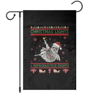 Christmas Lights And Reproductive Rights Ugly Christmas Garden Flag Feminist Raccoon Gift TS12 Black Print Your Wear