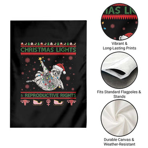 Christmas Lights And Reproductive Rights Ugly Christmas Garden Flag Feminist Raccoon Gift TS12 Print Your Wear