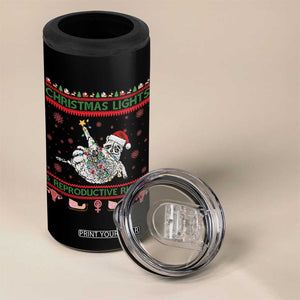 Christmas Lights And Reproductive Rights Ugly Christmas 4 in 1 Can Cooler Tumbler Feminist Raccoon Gift TS12 Print Your Wear
