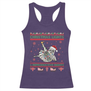 Christmas Lights And Reproductive Rights Ugly Christmas Racerback Tank Top Feminist Raccoon Gift TS12 Purple Print Your Wear