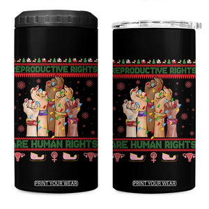 Ugly Christmas Feminist Raccoon Gift 4 in 1 Can Cooler Tumbler Reproductive Rights Are Human Rights TS12 One Size: 16 oz Black Print Your Wear