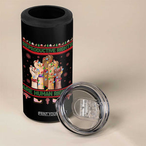 Ugly Christmas Feminist Raccoon Gift 4 in 1 Can Cooler Tumbler Reproductive Rights Are Human Rights TS12 Print Your Wear