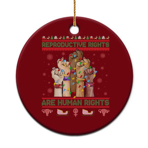 Ugly Christmas Feminist Raccoon Gift Ceramic Ornament Reproductive Rights Are Human Rights TS12 1pc Red Print Your Wear