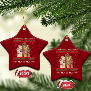 Ugly Christmas Feminist Raccoon Gift Ceramic Ornament Reproductive Rights Are Human Rights TS12 Print Your Wear