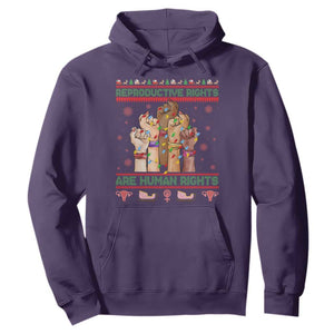 Ugly Christmas Feminist Raccoon Gift Hoodie Reproductive Rights Are Human Rights TS12 Purple Print Your Wear