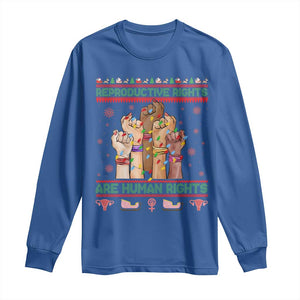 Ugly Christmas Feminist Raccoon Gift Long Sleeve Shirt Reproductive Rights Are Human Rights TS12 Royal Blue Print Your Wear
