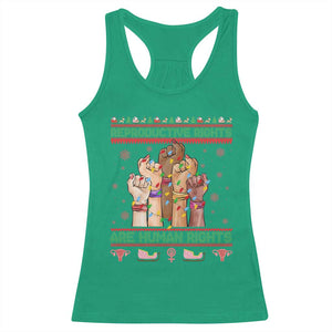 Ugly Christmas Feminist Raccoon Gift Racerback Tank Top Reproductive Rights Are Human Rights TS12 Irish Green Print Your Wear