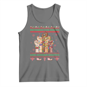 Ugly Christmas Feminist Raccoon Gift Tank Top Reproductive Rights Are Human Rights TS12 Black Heather Print Your Wear