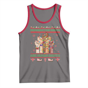 Ugly Christmas Feminist Raccoon Gift Tank Top Reproductive Rights Are Human Rights TS12 Deep Heather Red Print Your Wear