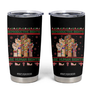 Ugly Christmas Feminist Raccoon Gift Tumbler Cup Reproductive Rights Are Human Rights TS12 Black Print Your Wear