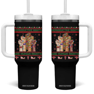 Ugly Christmas Feminist Raccoon Gift Tumbler With Handle Reproductive Rights Are Human Rights TS12 One Size: 40 oz Black Print Your Wear